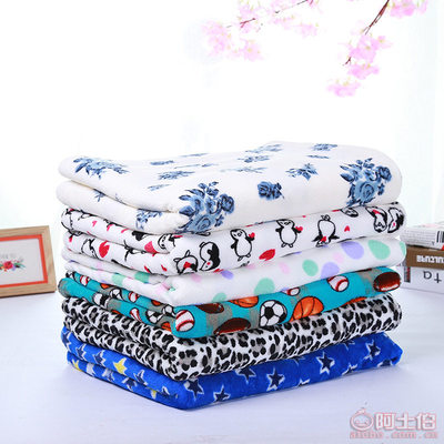 義烏廠家直銷 多色多尺寸印花珊瑚絨毛毯ZM002，現(xiàn)貨供應(yīng)定制服務(wù)